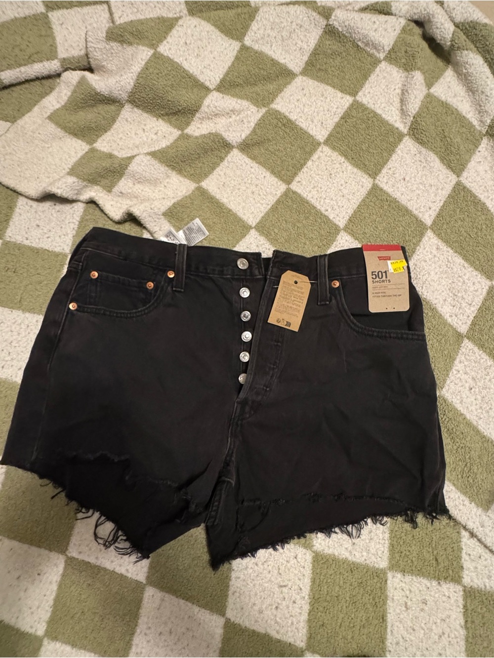 Levi's Black 501 Button-Fly Denim Shorts